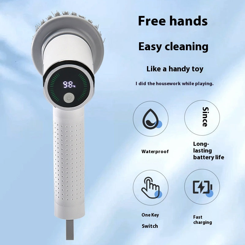 Multifunctional Smart Display Electric Cleaning Brush Wireless Kitchen Sink Cleaning Brush Waterproof Electric Pot Brush Cleaning Tool - ZA-ZOLA