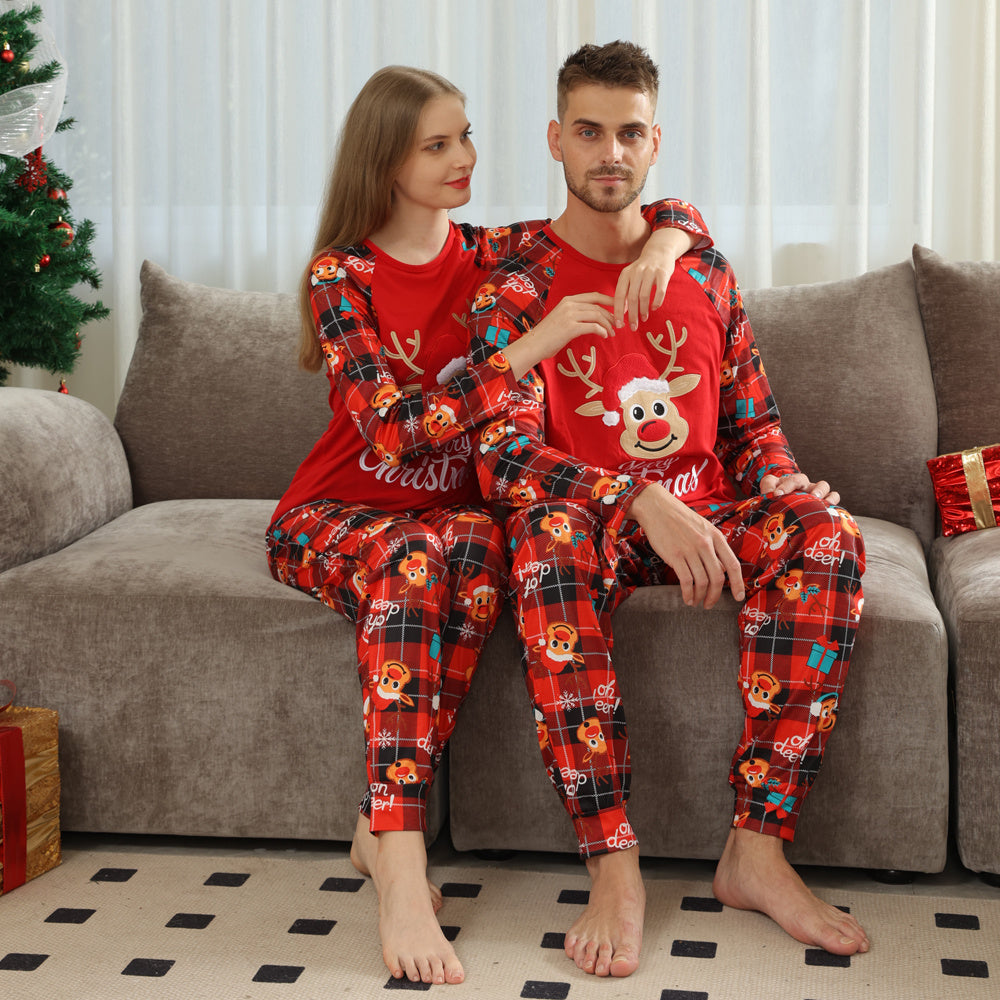 European & American Long Sleeve Christmas Suit – Printed Plaid Homewear Set - ZA-ZOLA