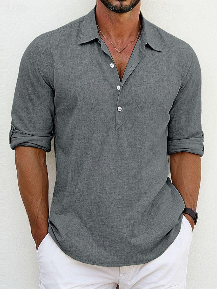 Solid Color Polo Collar Shirt – Casual Fashion Top for Everyday Style - ZA-ZOLA