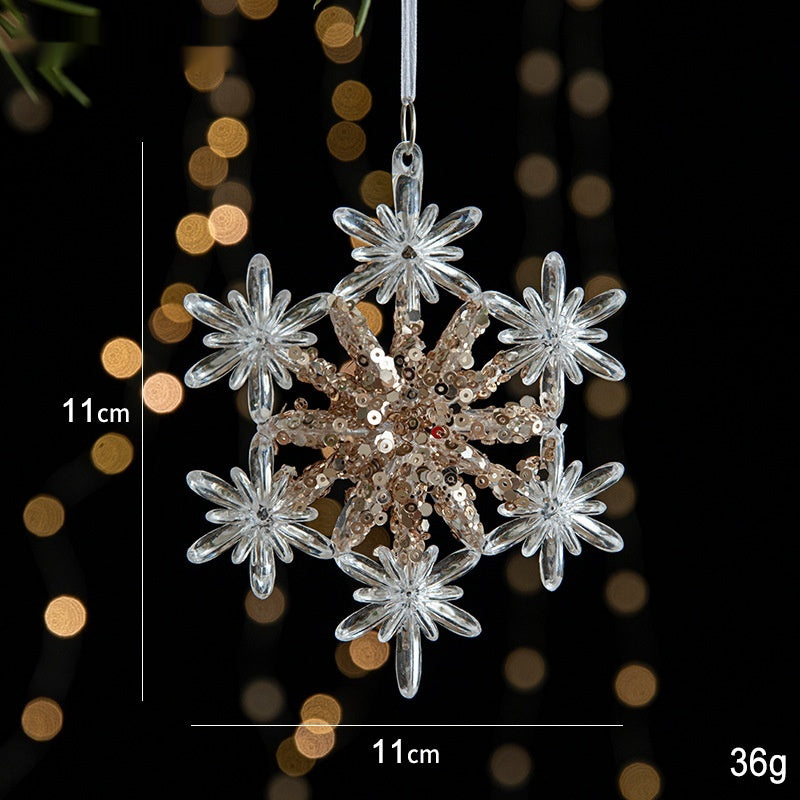 Christmas Decorations Sequins Acrylic Transparent Pendant – Festive Holiday Ornaments for Home & Tree - ZA-ZOLA