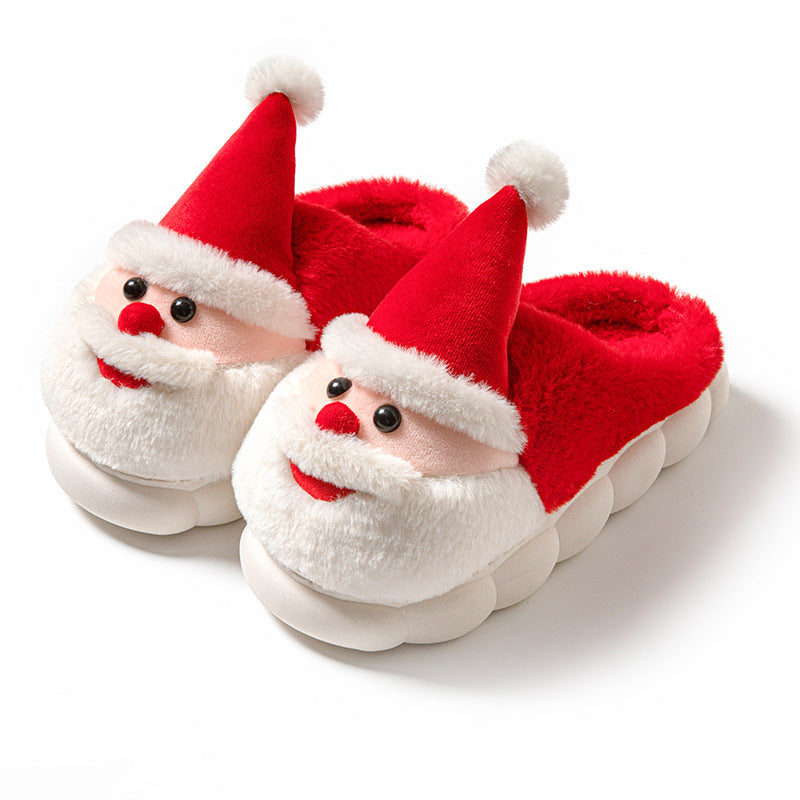 Santa Claus Thick-Soled Non-Slip Slippers – Cozy Christmas Indoor Shoes for Women & Men - ZA-ZOLA