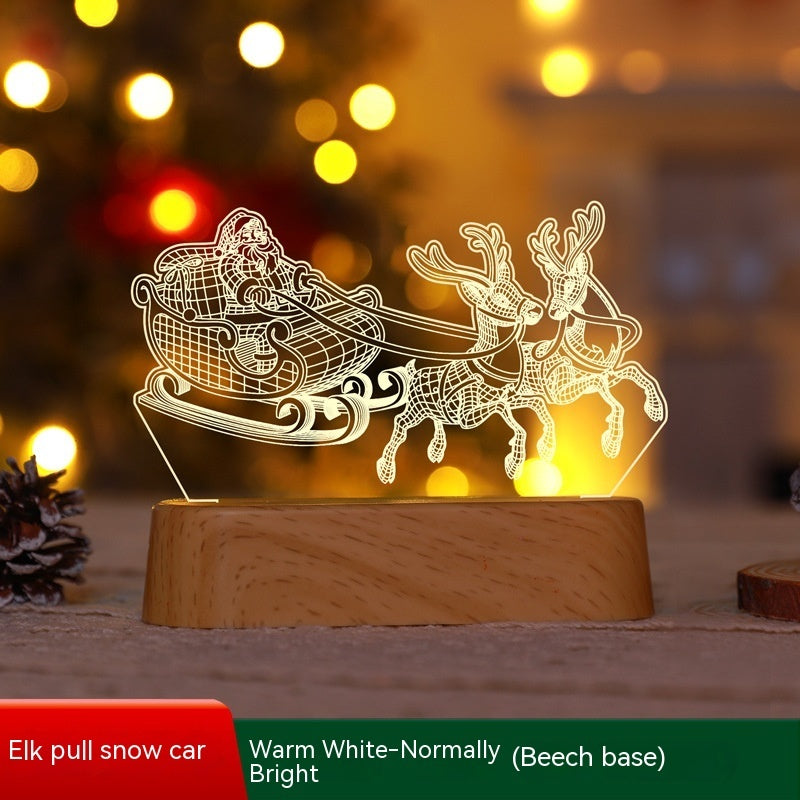 3D Acrylic LED Night Lamp – Christmas Decoration & Kids Gift for New Year & Valentines - ZA-ZOLA