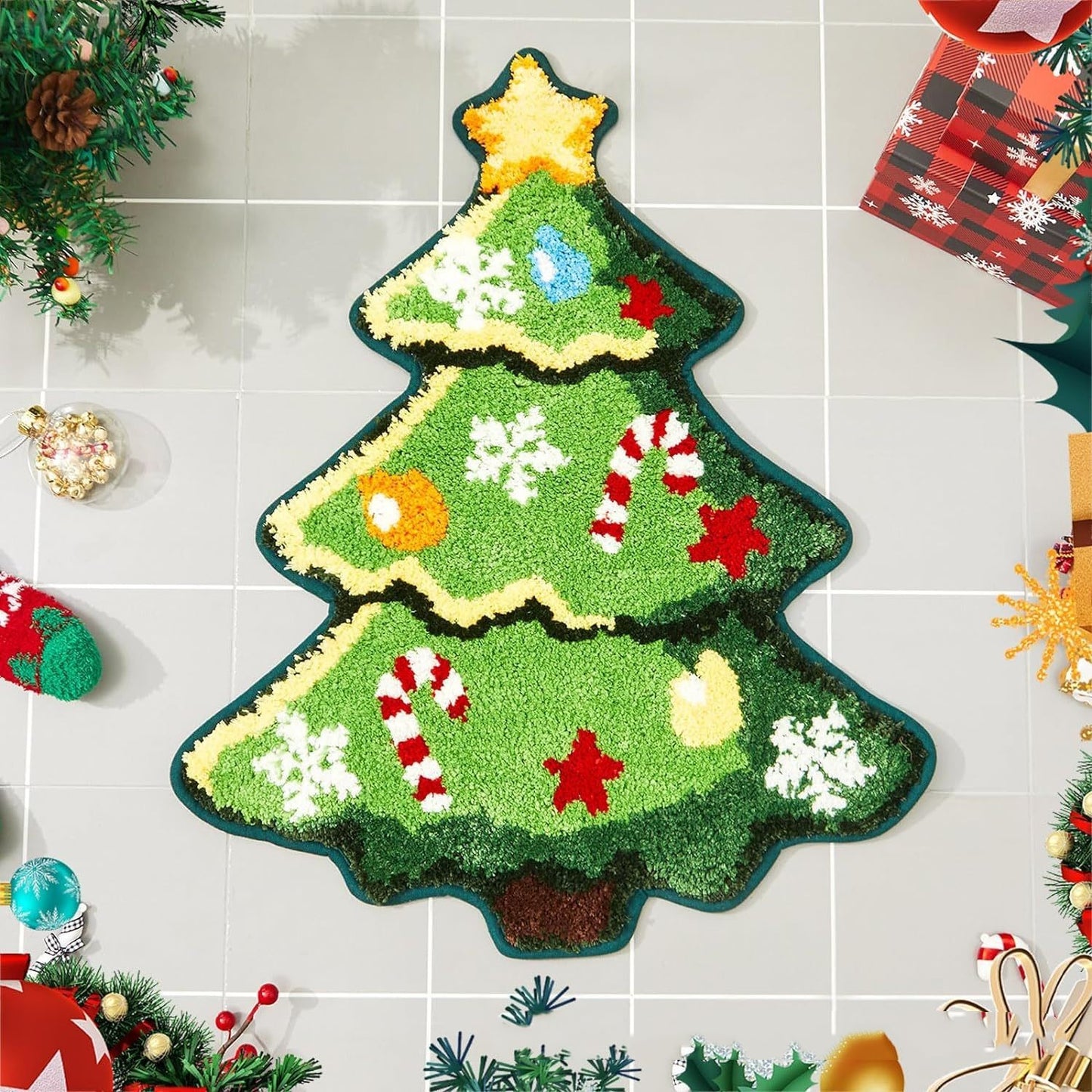 Luxury Nordic Christmas Tree Cashmere Mat – Soft & Festive Holiday Decor - ZA-ZOLA