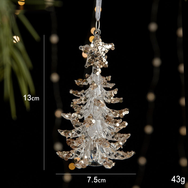 Christmas Decorations Sequins Acrylic Transparent Pendant – Festive Holiday Ornaments for Home & Tree - ZA-ZOLA