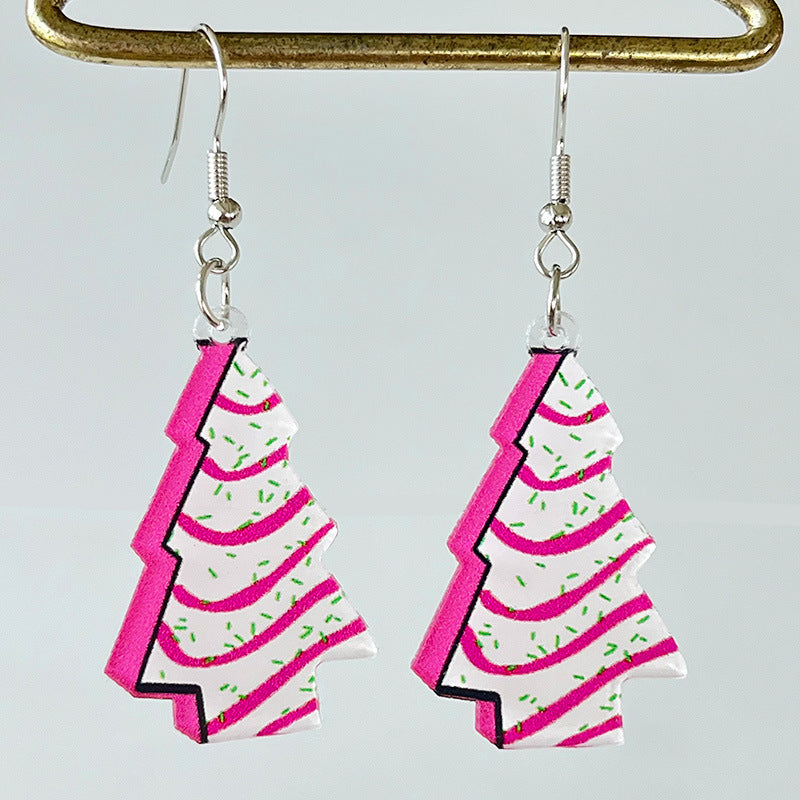 Cute Cartoon Christmas Acrylic Earrings – Santa Claus, Tree, Football & Lightning Designs - ZA-ZOLA