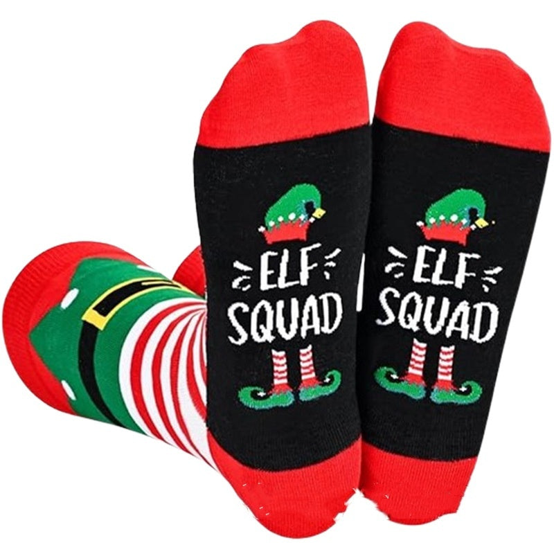 Christmas High-Top Letter Jacquard Cotton Socks – Stylish Holiday Socks for Festive Comfort - ZA-ZOLA