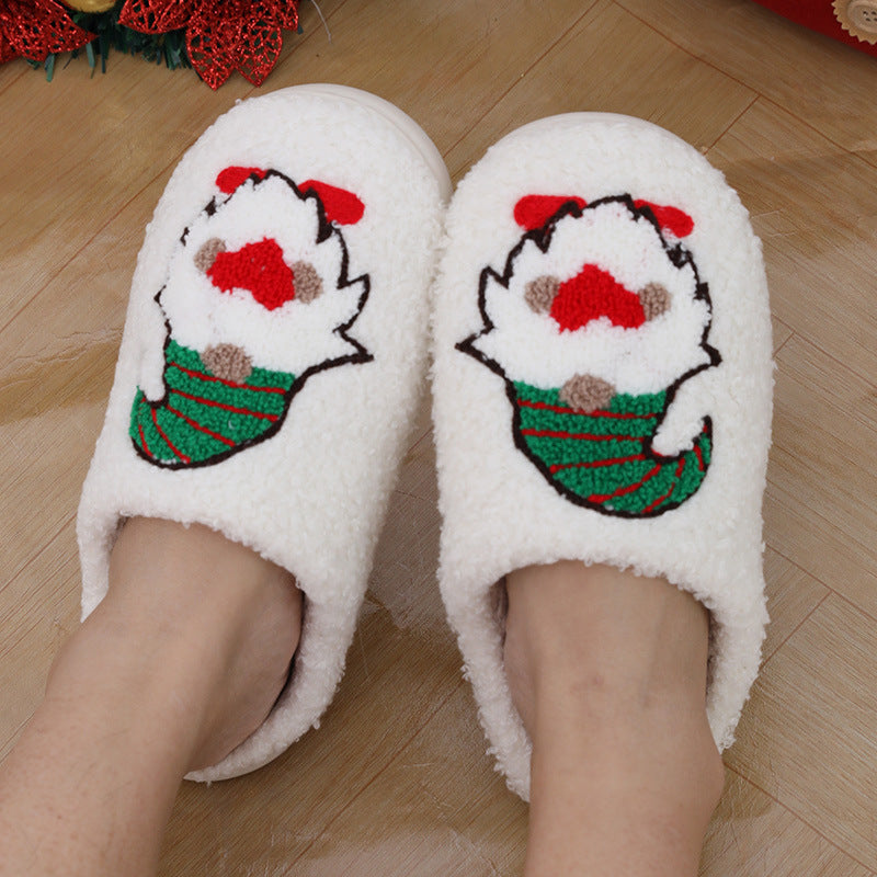 Cute Cartoon Santa Claus Slippers – Cozy Christmas Indoor Shoes for Couples, Women & Men – Warm Floor Bedroom Slippers - ZA-ZOLA