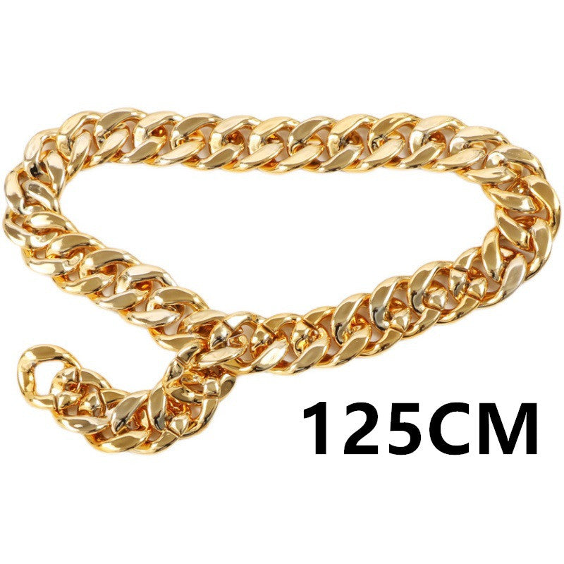 Ins Street Personality Metal Gold Thick Chain Wide Waist Chain Decoration - ZA-ZOLA