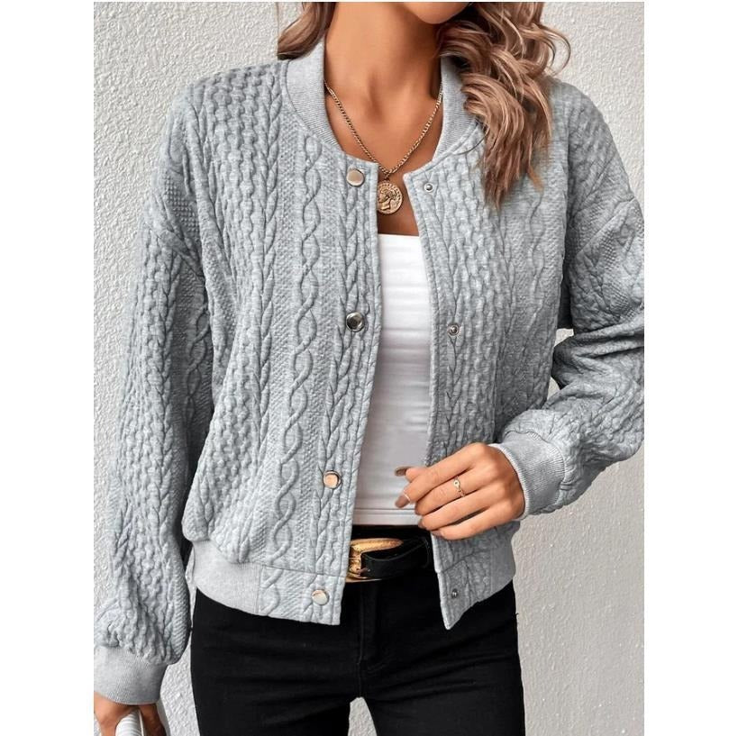 Women’s Baseball Uniform Jacket Coat – Trendy Casual Outerwear | UK Fashion