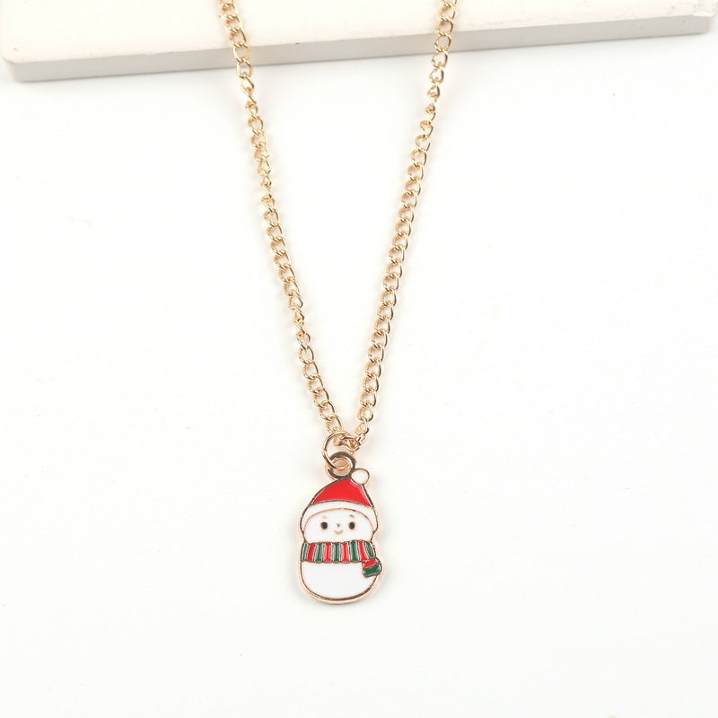 Cute Cartoon Santa Claus & Snowman Pendant Necklace - Perfect for Christmas and New Year Gifts! - ZA-ZOLA