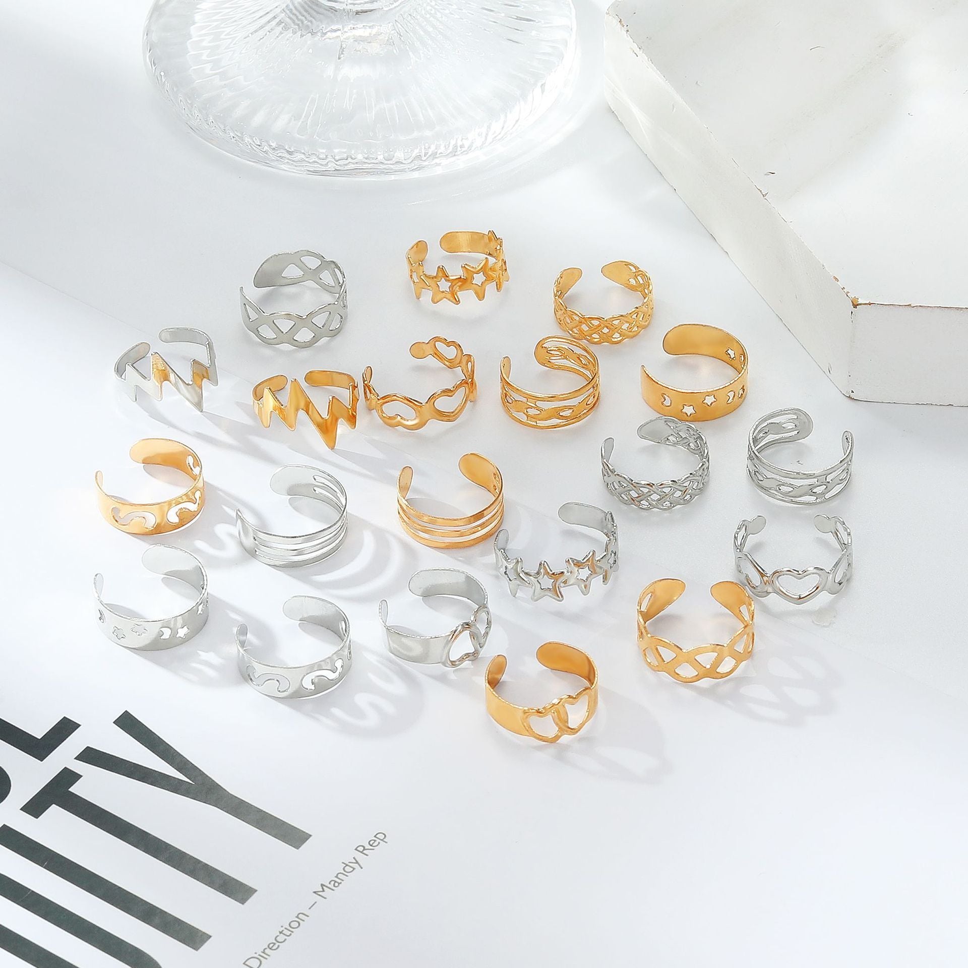 Alloy Star Moon Toe Ring 10-piece Set - ZA-ZOLA