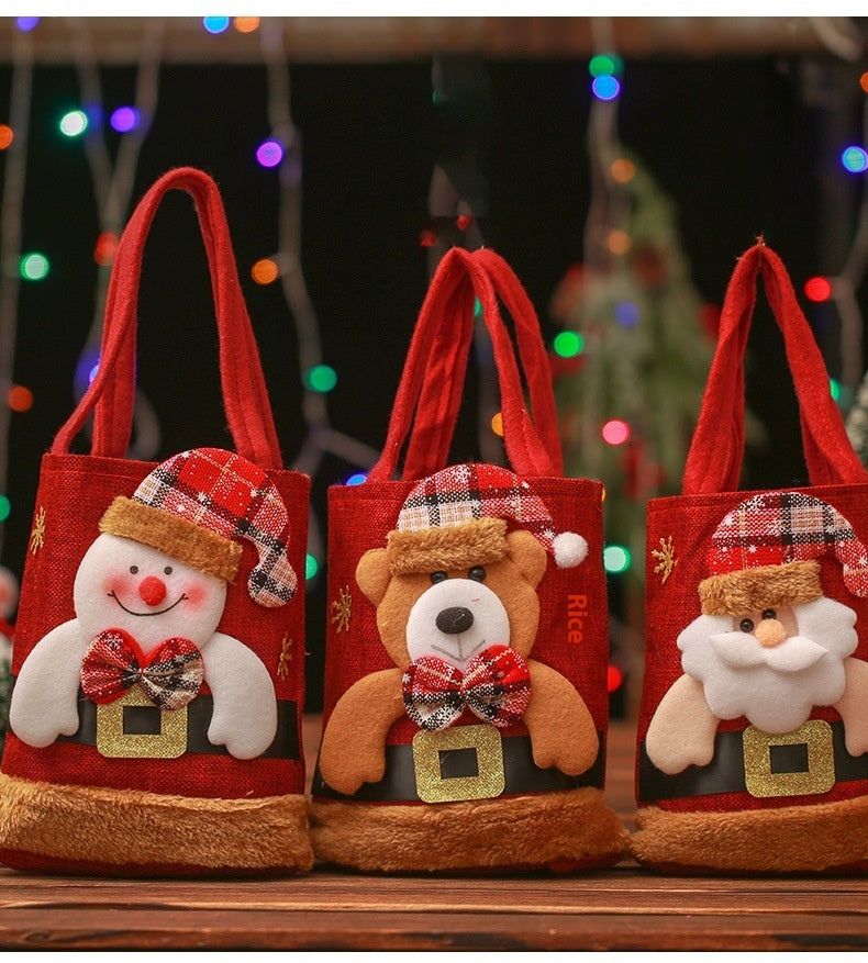 Christmas Candy Gift Tote Bags – Creative Santa Claus, Elk & Snowman Handbags for Kids - ZA-ZOLA