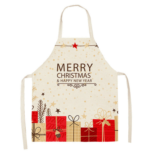 Christmas Cotton & Linen Apron | Festive Kitchen Essential - ZA-ZOLA