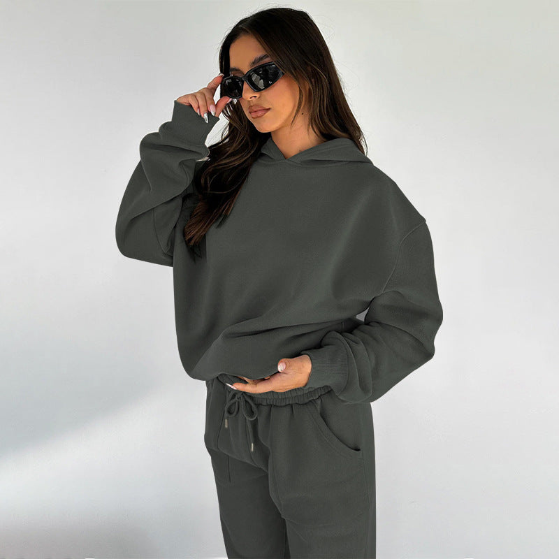 Solid Color Hooded Long Sleeve Sweater for Women – Stylish & Cozy Casual Wear