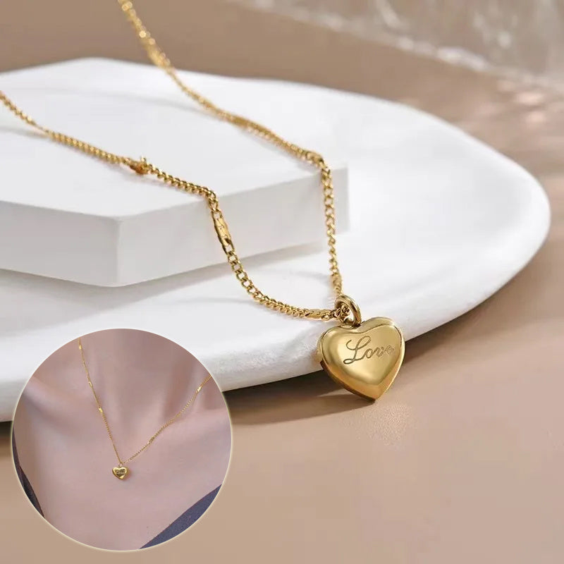 Fashion Jewelry Necklace For Women New Trend Vintage Simple Love Heart Pendant Elegant Party Jewelry Birthday Gifts - ZA-ZOLA