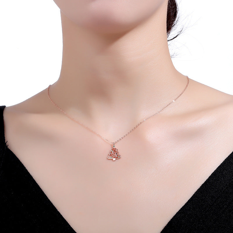 Elegant S925 Elk Christmas Tree Necklace – Sparkle This Season with Zircon Clavicle Chain Jewelry - ZA-ZOLA