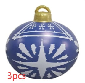 60CM Inflatable Christmas Ornament Ball – Giant Outdoor PVC Decoration for Festive Display - ZA-ZOLA