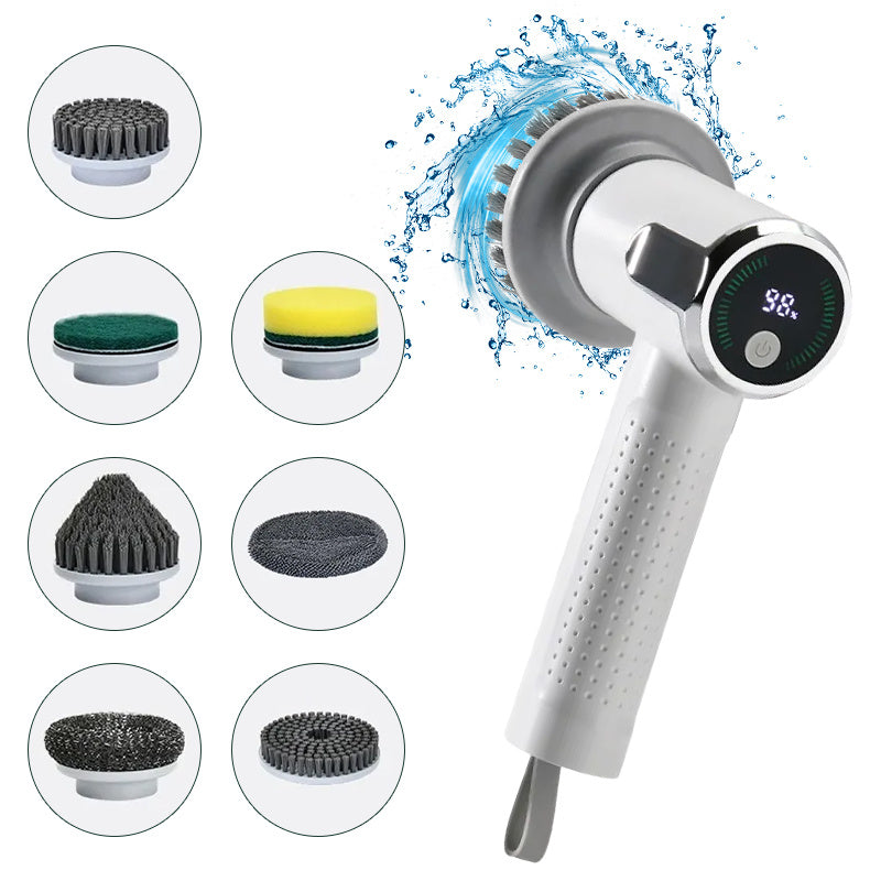 Multifunctional Smart Display Electric Cleaning Brush Wireless Kitchen Sink Cleaning Brush Waterproof Electric Pot Brush Cleaning Tool - ZA-ZOLA