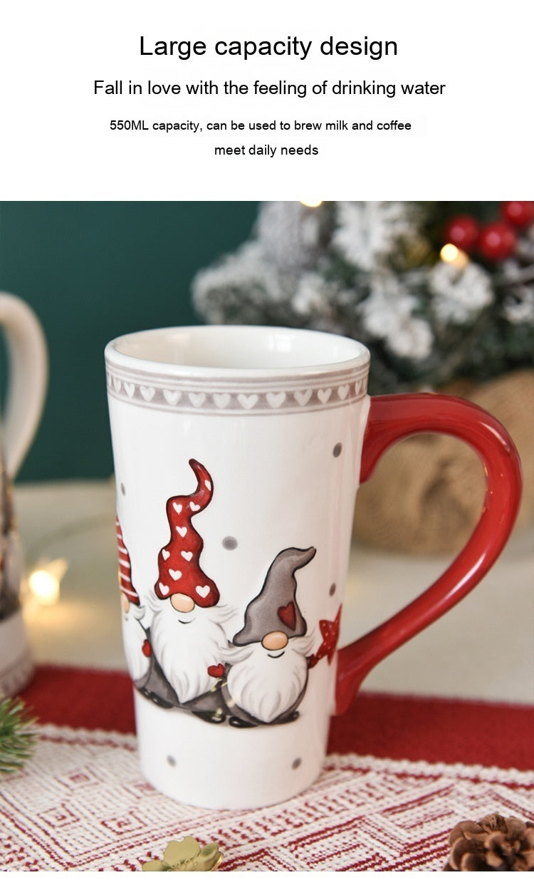 Large Capacity Ceramic Relief Cup | Festive Holiday Drink ware - ZA-ZOLA