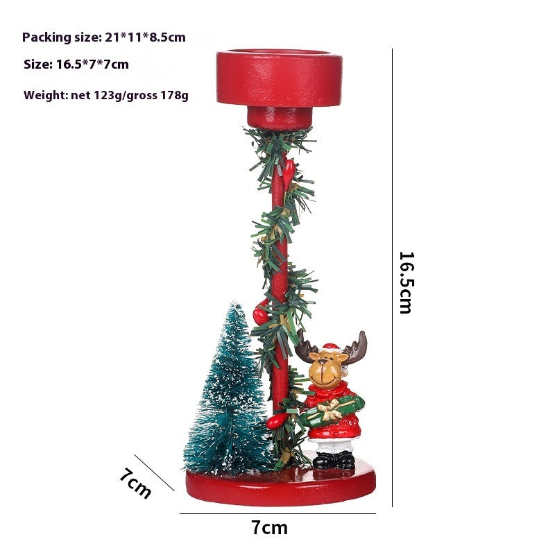 Resin Christmas Tree Elderly Candlestick – Festive Desktop Decoration for Holidays - ZA-ZOLA