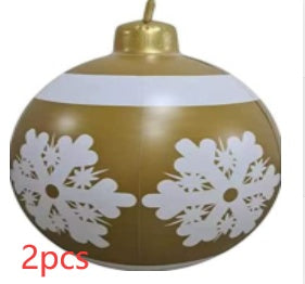 60CM Inflatable Christmas Ornament Ball – Giant Outdoor PVC Decoration for Festive Display - ZA-ZOLA