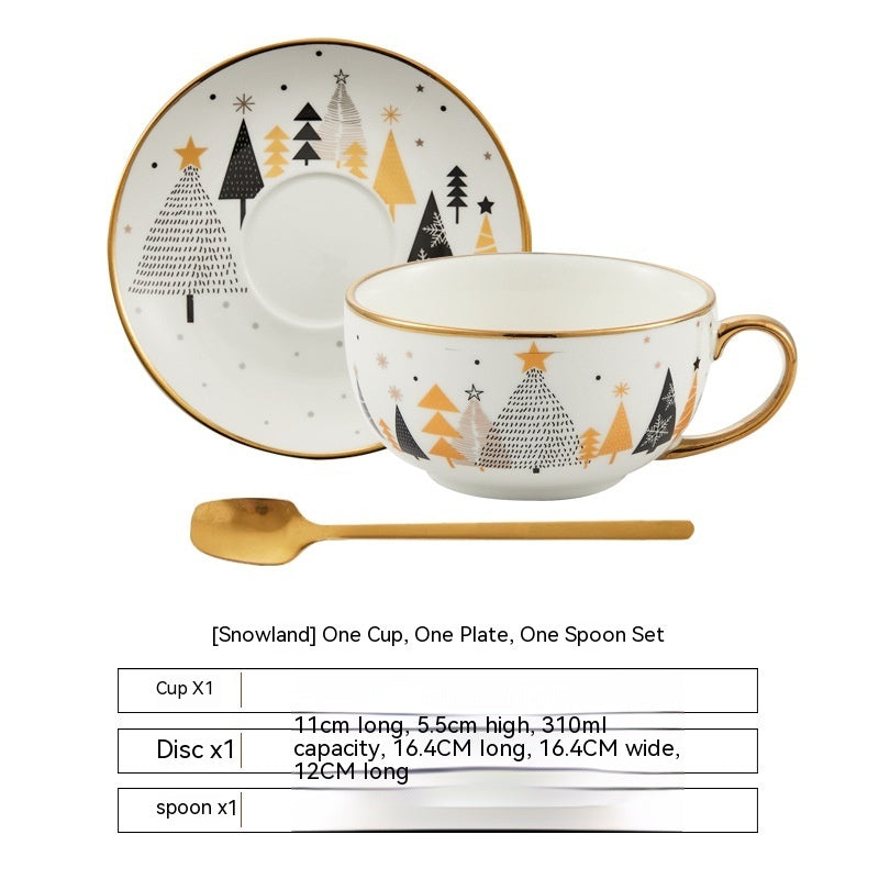 Ins Christmas Ceramic Cup & Dish – Festive Kitchen Gadgets for Holiday Dining - ZA-ZOLA