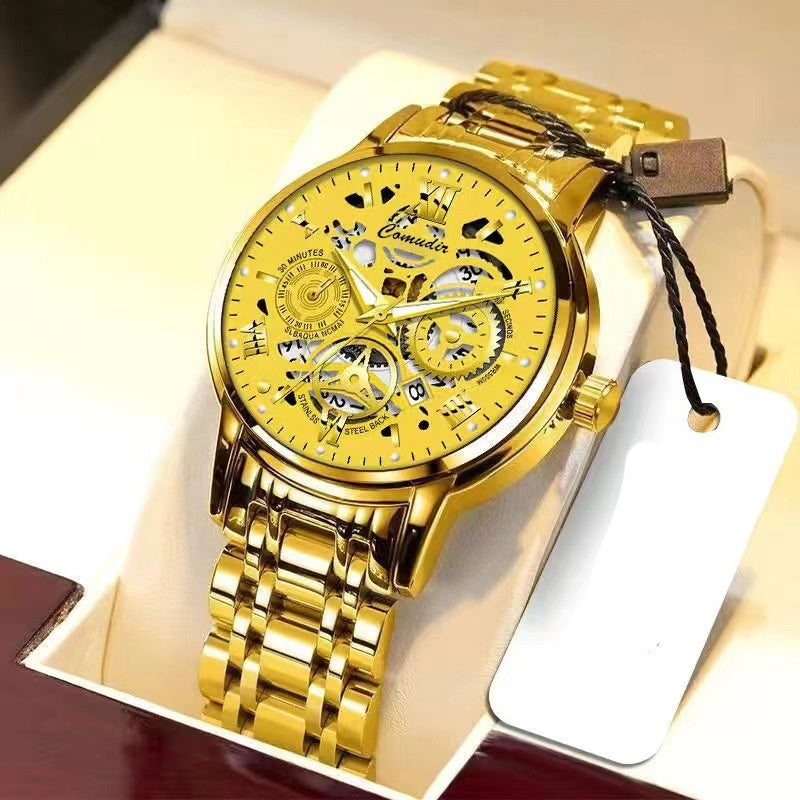 Fashion Jewelry Hollow Men's Watch Men's Waterproof Luminous Calendar - ZA-ZOLA