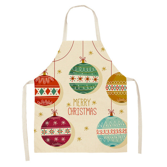 Christmas Cotton & Linen Apron | Festive Kitchen Essential - ZA-ZOLA