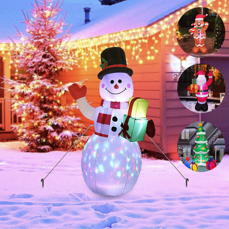 Glowing Christmas LED Santa & Snowman Inflatable – Outdoor Yard Decor - ZA-ZOLA