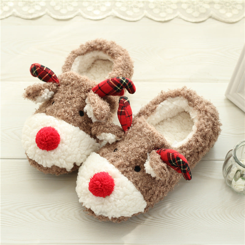 Cute Elk Cotton Slippers for Women – Bag Heel Design for Autumn & Winter Comfort - ZA-ZOLA