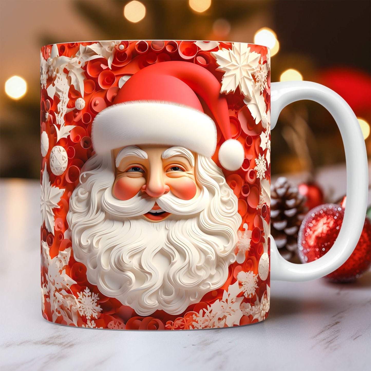 3D Christmas Ceramic Mug | Festive Snowman & Santa Cups - ZA-ZOLA