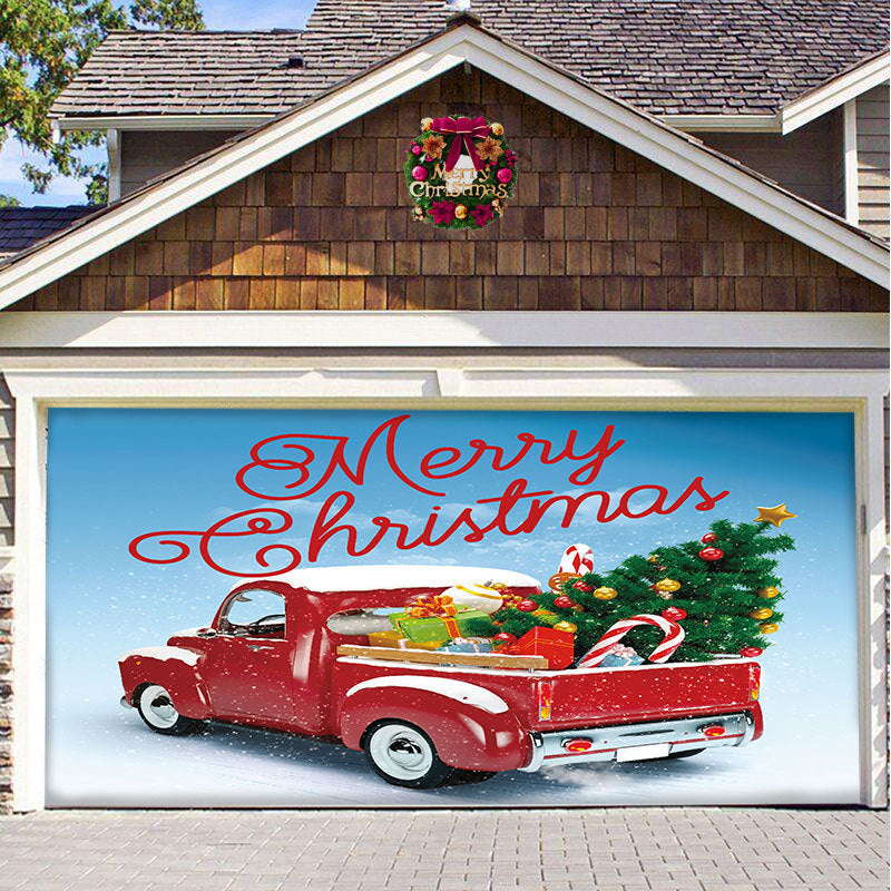 Christmas Hanging Background Cloth – Garage Door Patch for Holiday Party Decor - ZA-ZOLA