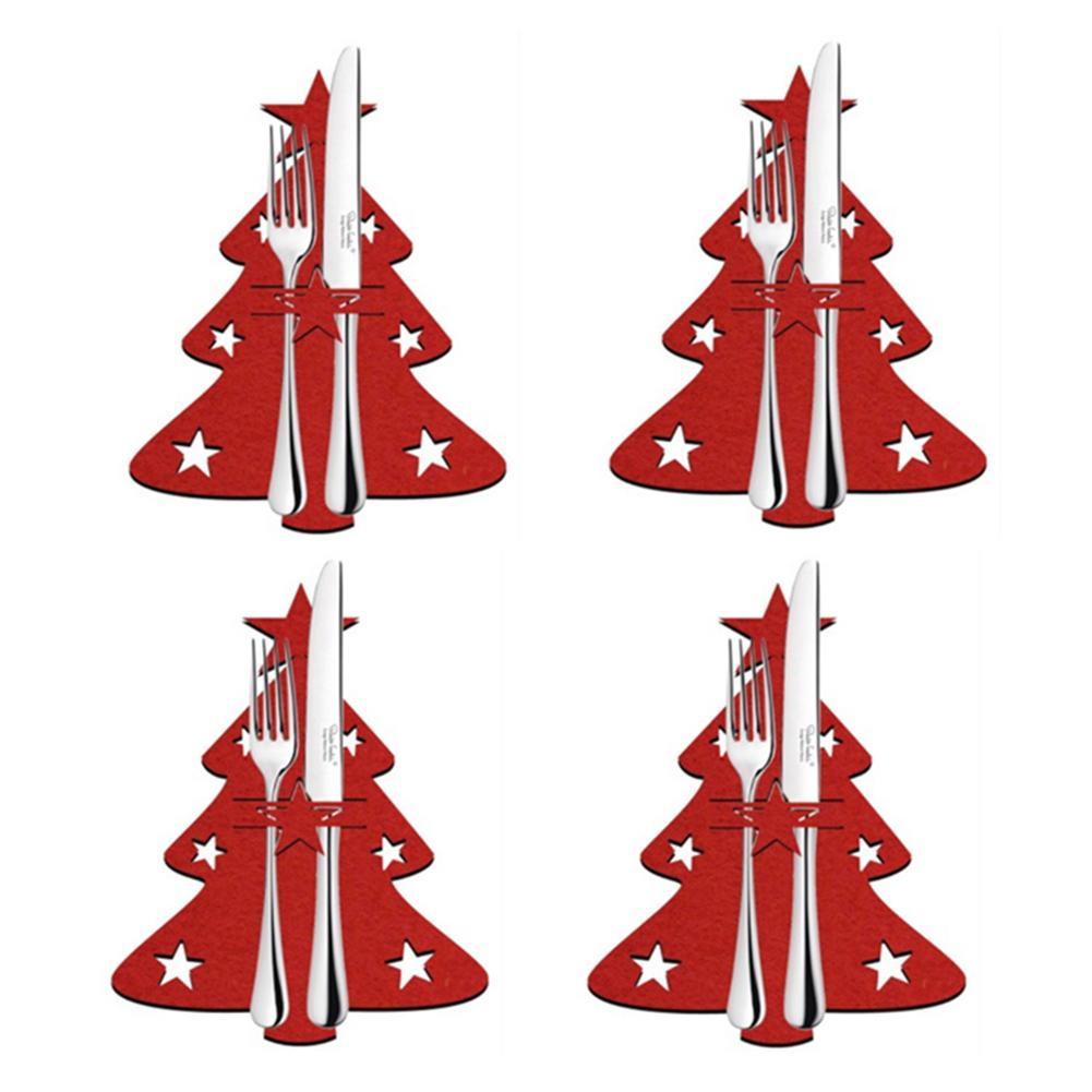 4-Piece Christmas Tree Cutlery Set | Festive Dining Essentials - ZA-ZOLA