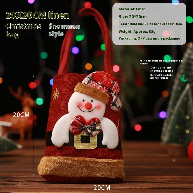 Christmas Candy Gift Tote Bags – Creative Santa Claus, Elk & Snowman Handbags for Kids - ZA-ZOLA