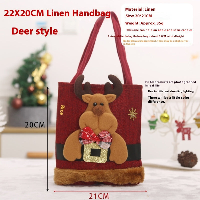 Christmas Candy Gift Tote Bags – Creative Santa Claus, Elk & Snowman Handbags for Kids - ZA-ZOLA