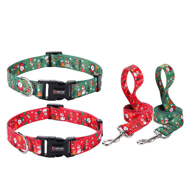 Christmas Pet Collar & Leash Set – Hand Holding Rope Dog Leash for Holiday Walks - ZA-ZOLA