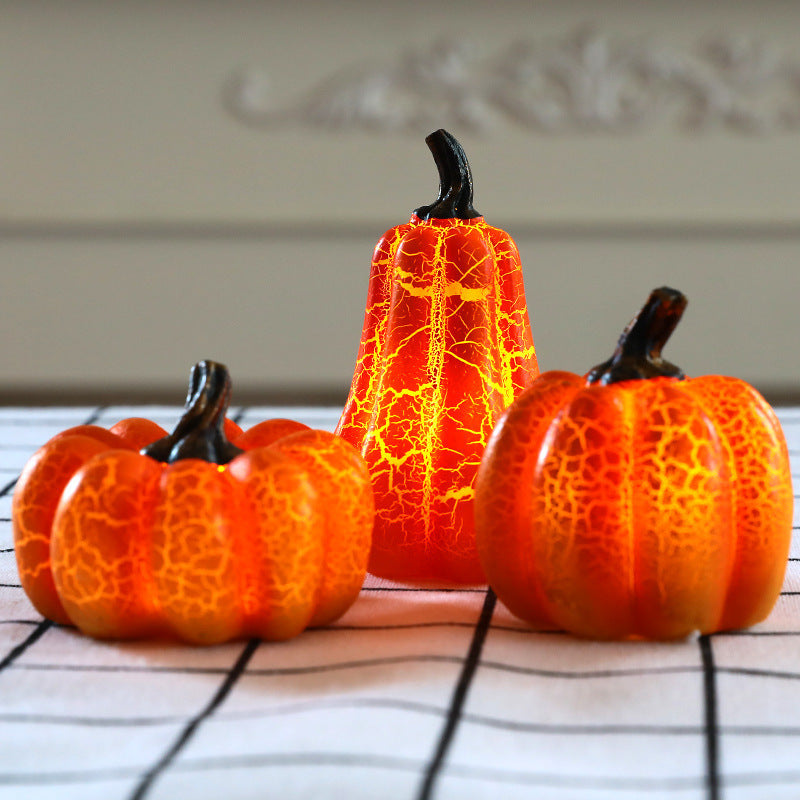 New Halloween Pumpkin Lantern Simulation Pumpkin LED Candle Lamp Resin Luminous Pumpkin - ZA-ZOLA