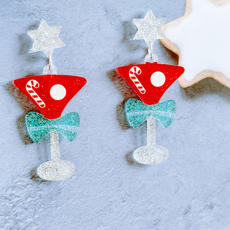 Sweet Rhinestone Christmas Tree Earrings – New Fashion Acrylic Christmas Jewelry for Women - ZA-ZOLA