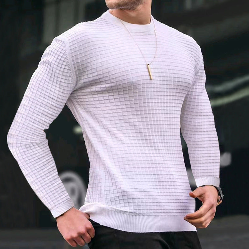 Trendy Crew-Neck Pullover – Loose Knitted Cotton Top, Comfortable & Stylish Long Sleeve - ZA-ZOLA