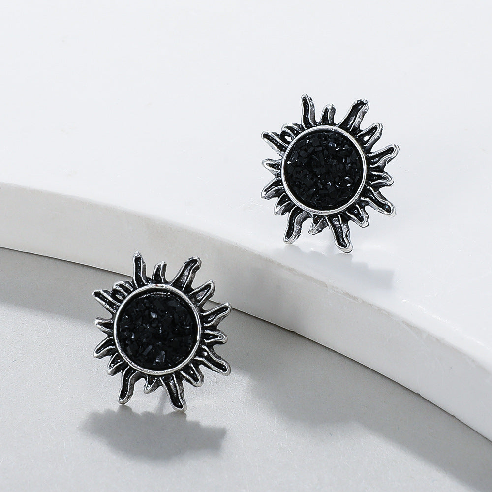 Vintage Sun Vug Stud Simple Earrings - ZA-ZOLA