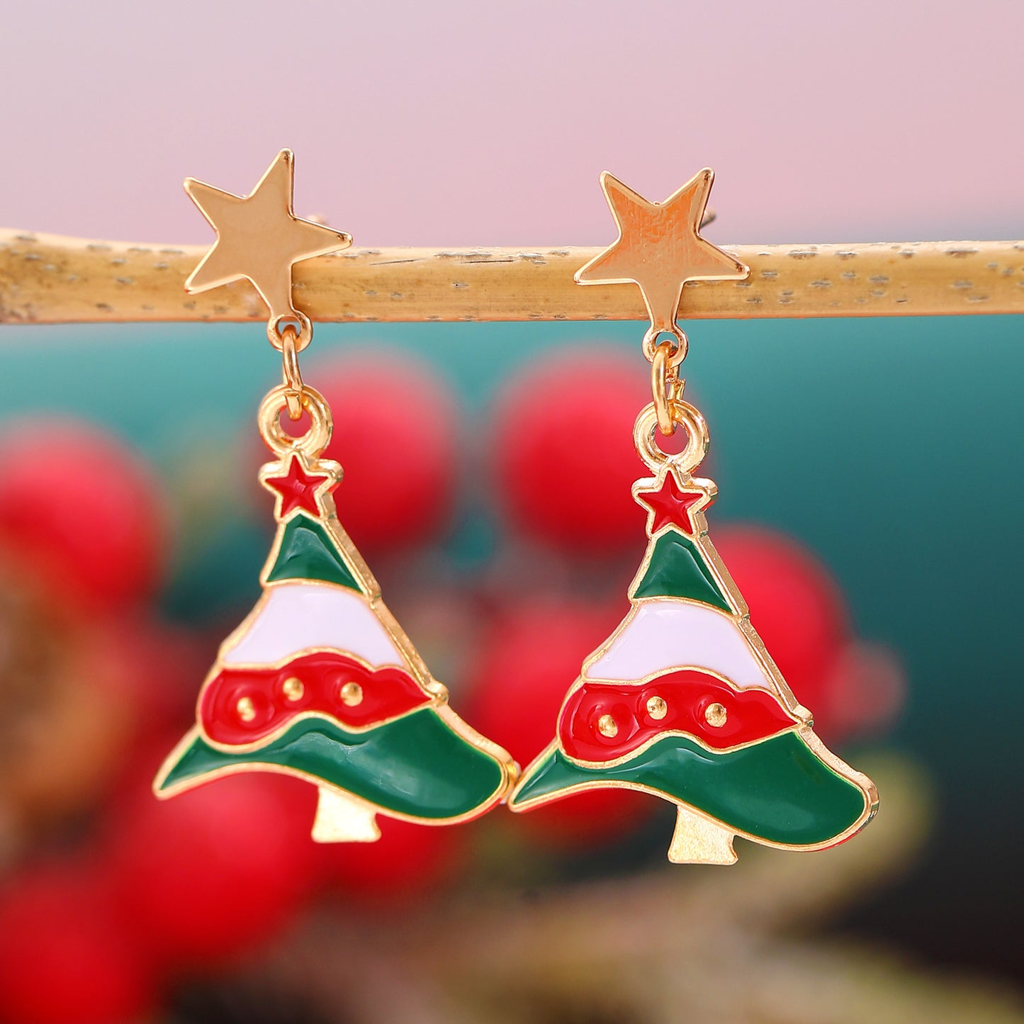 Fashionable Asymmetric Cartoon Dripping Oil Christmas Elk Earrings – Fun & Festive Holiday Jewelry - ZA-ZOLA