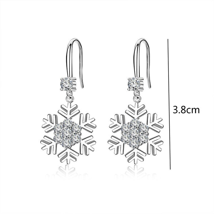 Elegant Snowflake Earrings with Rhinestones – Personalized Christmas Jewelry for Women - ZA-ZOLA