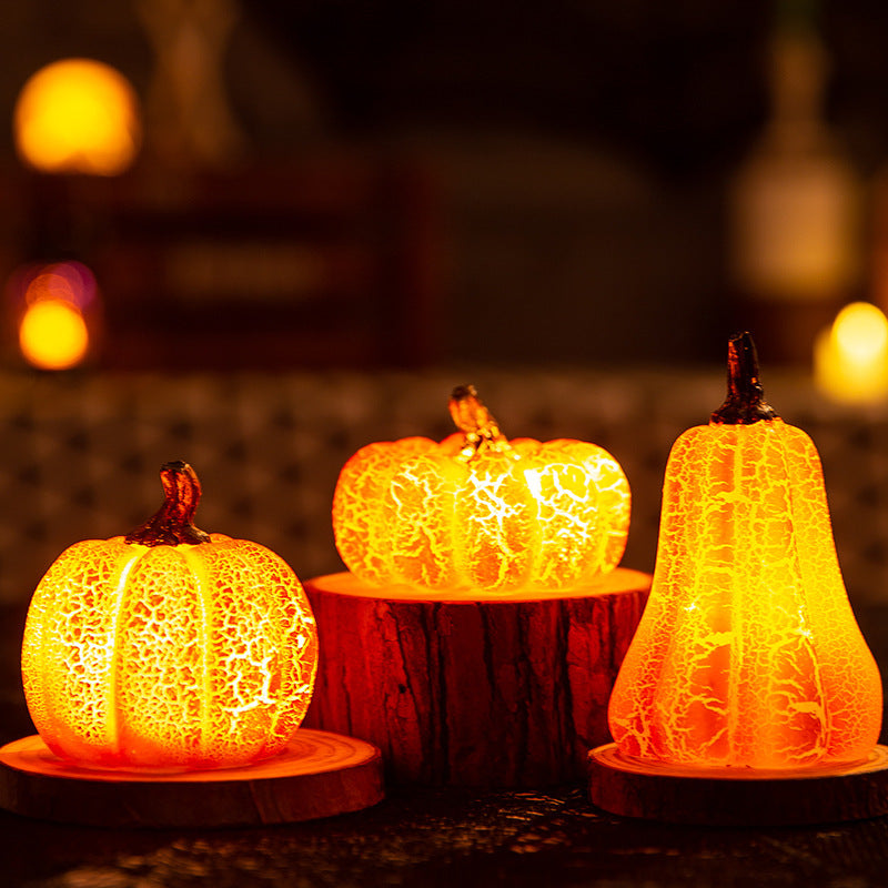 New Halloween Pumpkin Lantern Simulation Pumpkin LED Candle Lamp Resin Luminous Pumpkin - ZA-ZOLA