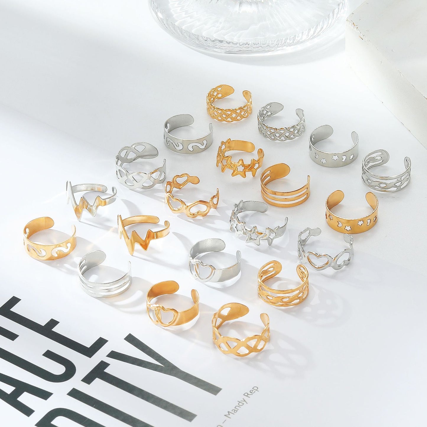 Alloy Star Moon Toe Ring 10-piece Set - ZA-ZOLA