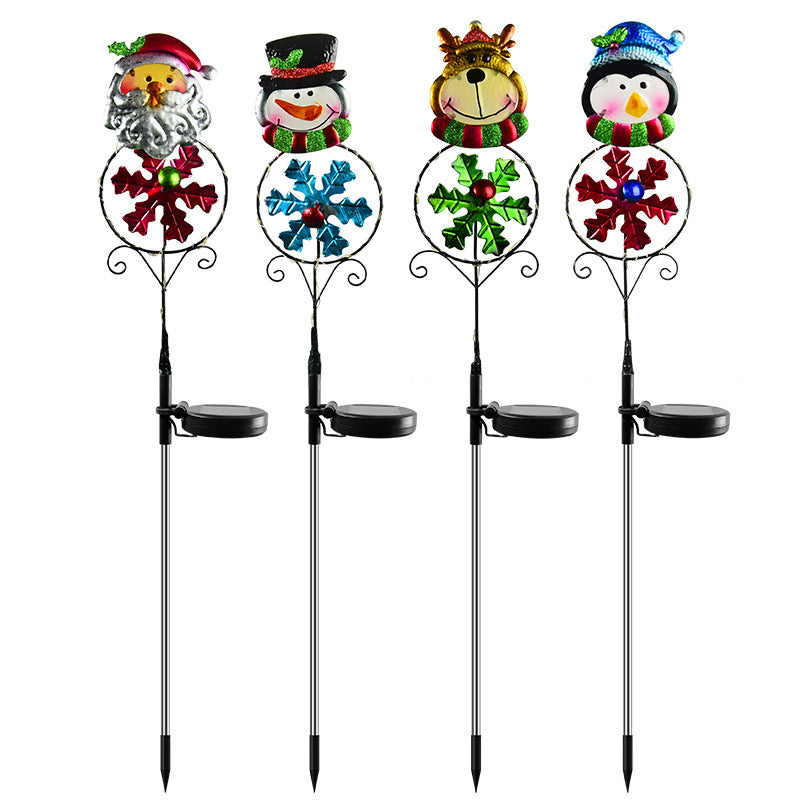 Solar Christmas LED Snowman & Elk Lights – Festive Ground Plug Lighting for Outdoor Holiday Decor - ZA-ZOLA