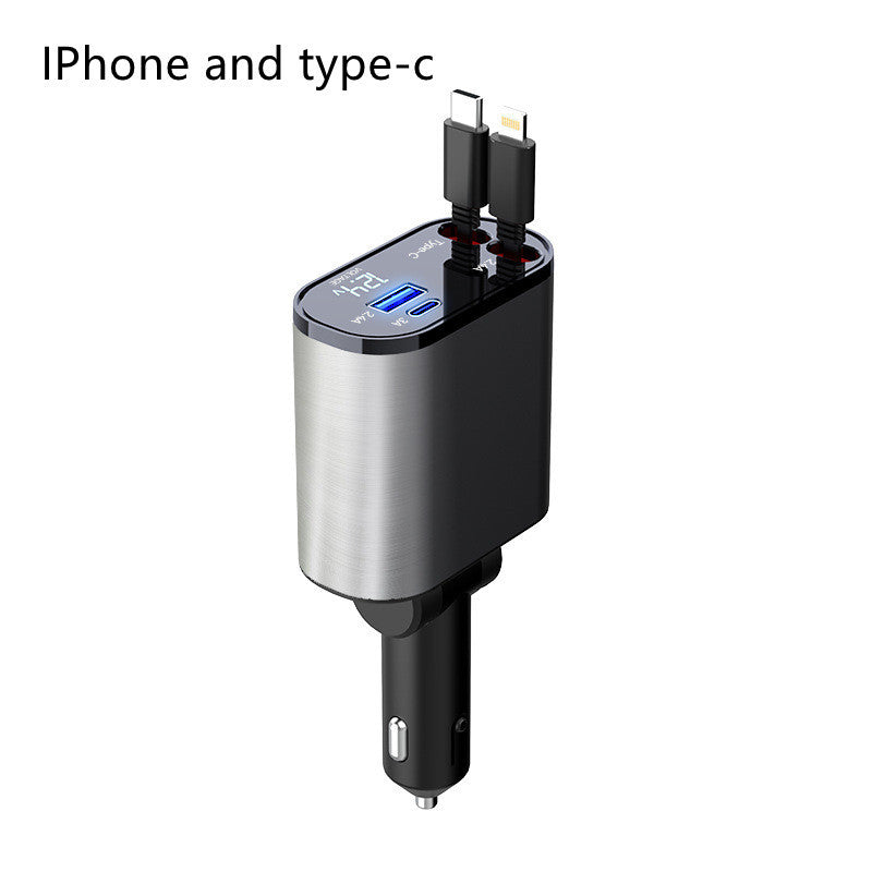 Metal Car Charger 100W Super Fast Charging Car Cigarette Lighter USB And TYPE-C Adapter - ZA-ZOLA