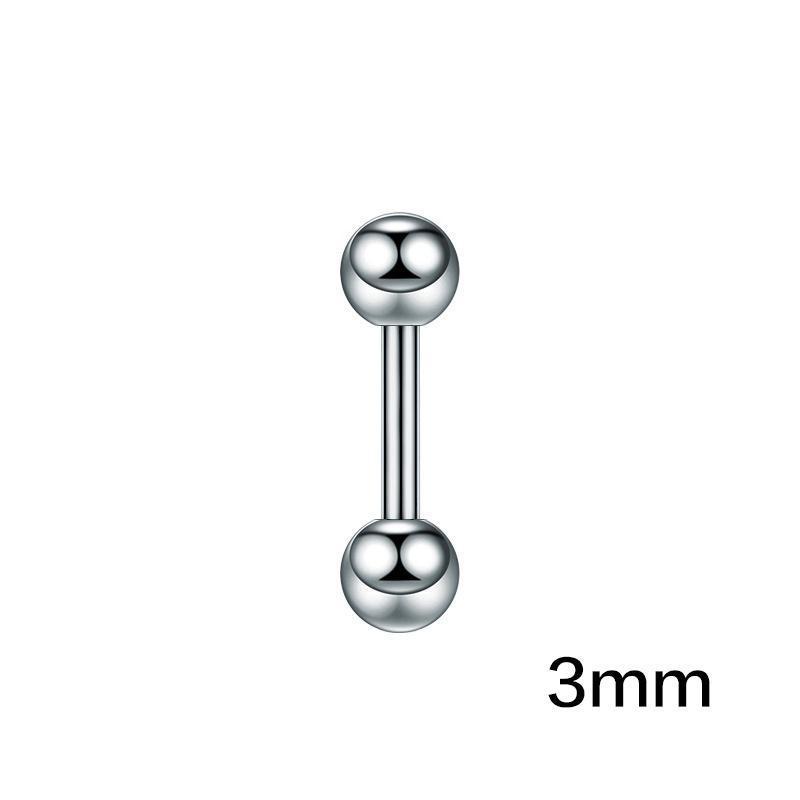 Titanium Steel Double-sided Ball Ear Bone Stud Dumbbell Earrings - ZA-ZOLA