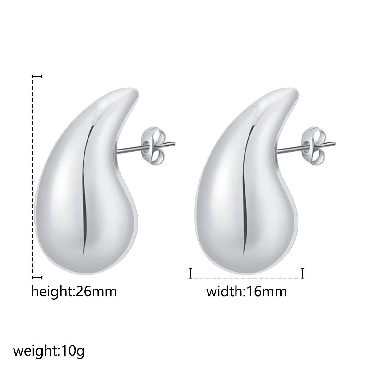 Advanced Design Feeling Chubby Water Drop Earrings, Stainless Steel Hollow Earrings - ZA-ZOLA