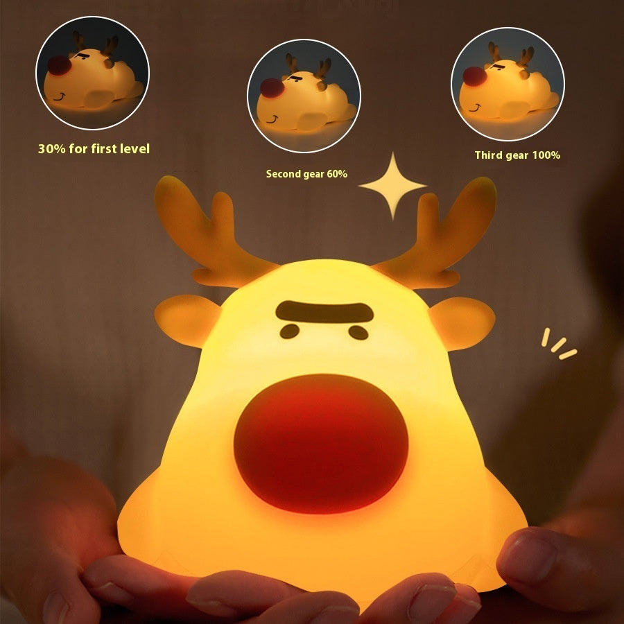 Reindeer Silicone Night Lamp – Rechargeable Small Light for Cozy Christmas Ambience - ZA-ZOLA