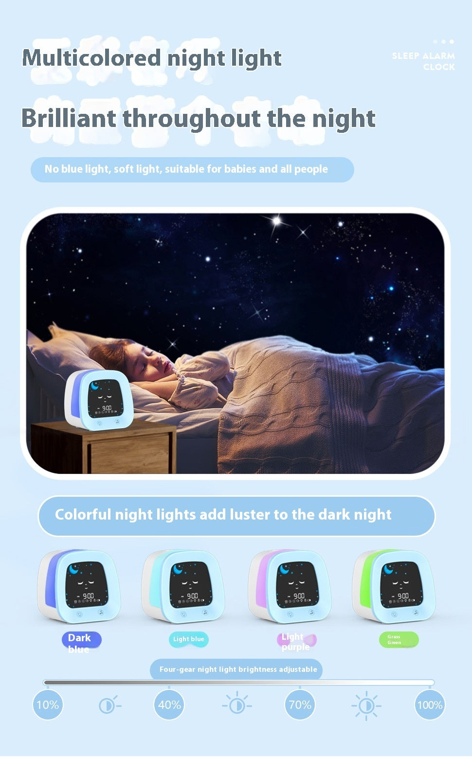 Children's Music Alarm Student Mute Snooze Alarm Bedside Luminous ClocProduct information:
 
 Color: pink, blue
 
 Thickness: 115mm
 
 Shell material: ABS
 
 Style: Cartoon
 


Packing list: 

1xClock

Product Image:clockZA-ZOLAZA-ZOLAMusic Alarm Student Mute Snooze Alarm Bedside Luminous Clock